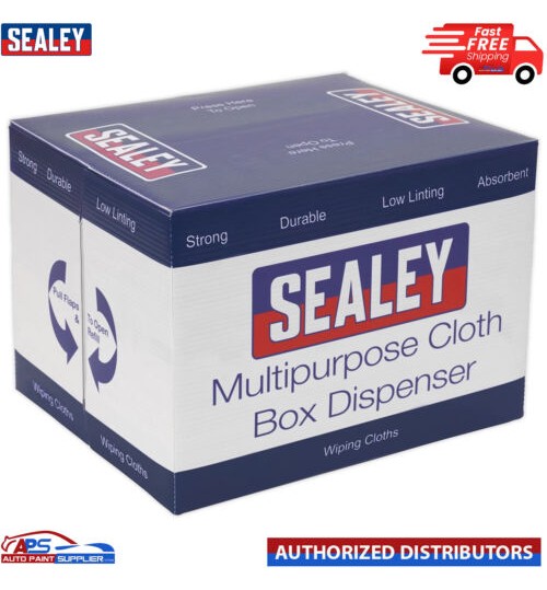 Sealey Workshop Tough Paper Cloth Wipes Strong No-Rip in Dispenser Box 160pc